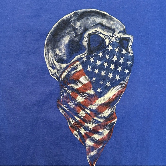 Men’s Blue “Defend the Sheep Hunt The Wolves” graphic T-shirt 4XL - Picture 2 of 7